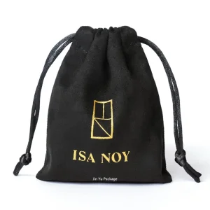 Custom Black Velvet Drawstring Velvet Jewelry Suede Packaging Pouch Bag