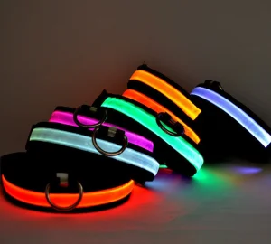 Rechargeable LED Flashing Waterproof Adjustable Night Safety Dog Pets Collars