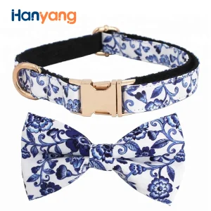 Hanyang Custom Print Pattern Comfort Dog Collar Dog Leash Pet Bowtie