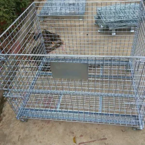 Heavy Duty Steel Collapsible Wire Storage Stillage for Warehouse Storage