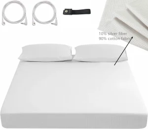 10% Silver Fiber Grounding Fitted Earthing Sheet for Healthier Sleep King Size