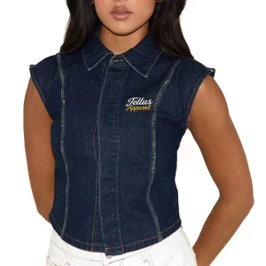 Customized Good Selling Denim Crop Top Breathable Women Crop Top Wholesale Summer Wear Denim Crop Top for Girls