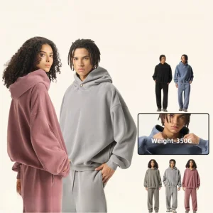 Vintage Distressed Pullover Blank Fleece Oversized Heavyweight Acid Washed Hoodie