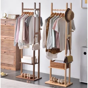 Solid Wood Hanger Multi-Functional Large Storage Space Coat and Hat Rack