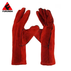 Industrial Protective Cow Split Leather Safety Gloves Long Cuff Gauntlet Working Welding Gloves