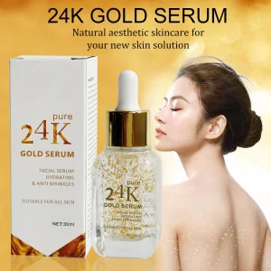 Wholesale 24K Gold Serum Private Label Organic Pure Gold Whitening Glow Anti Wrinkle Acne Aging Repair 24K Gold Face Serum