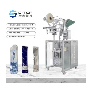 Automatic D-Top SG-130 Vertical Packing Machine for Food Sachet Pouch Powder Strip Sugar and Peanut Nuts Bag Packaging