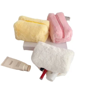 Customized Factory Wholesale Soft Plush Travel Accessories Makeup Bag Pouch