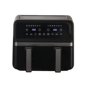 Modern Double Pot Electric Air Fryer with Digital Display Multifunctional Square Shape Household Plastic Electric Air Fryer
