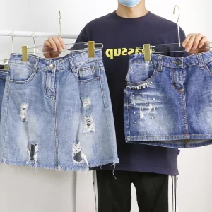 Women's Jeans Skirt Women Denim Midi Maxi Skirt Casual Friperie Woman Denim Skirt Second Hand Shorts