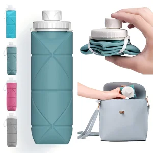 600ml Silicone Sports Drink Water Bottle Collapsible Foldable Drinking Water Bottle Silicone Travel Sports Water Bottle