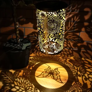 Wholesale Price Waterproof Solar Lights Metal Cylindrical Creative Decorative Lanterns