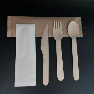 Eco-friendly Wooden Cutlery16cm Disposable Knife Spoon and Fork Biodegradable Wooden Bamboo Disposable Cutlery Set