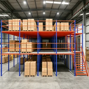 Custom Load Capacity Steel Mezzanine Platform Warehouse Attic Rack For Industrial Storage
