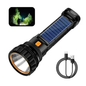 Solar/Rechargeable LED Flashlight Multi Function 1000 Lumens