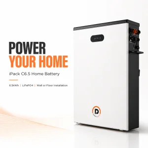 Wall Mounted 51.2V 6.5kWh LiFePO4 Rechargeable Home Use Solar Energy Storage Battery 8000 Cycles Long Life