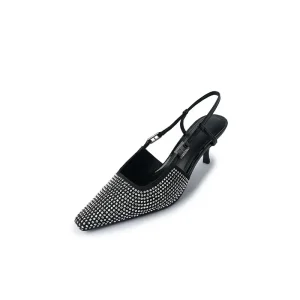 Custom Gold Glitter Slip-On Slingback Sandals for Women