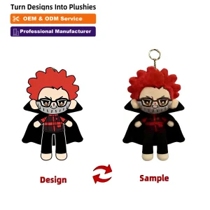 Custom Plush Toy Character Keychain PP Cotton Custom Plush Manufacturer Supplier for Personalized Cartoon Figure Plush Toy