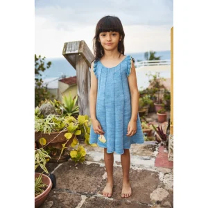 OEM ODM Customized Girls Blue Knit Dress