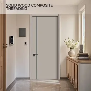 Moisture-Proof WPC Flush Door House Bathroom Door Interior Solid Wooden Door
