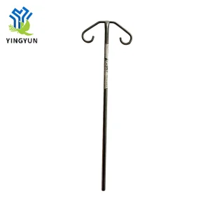 Mobile 2 Hooks Stainless Steel IV Pole Infusion Drip Stand for Hospital
