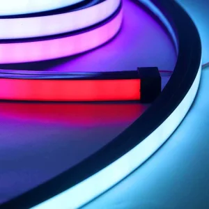 12V 24V Fita de Neon Flex LED RGB Endereçável IP65 Tubo de Silicone à Prova d'Água para Iluminação de Paisagens e Fachadas Externas