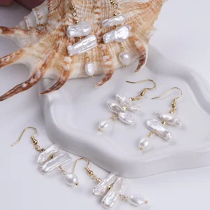 7-7.5mm Baroque Pearl Drop Earrings S925 Sterling Silver