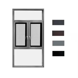 Ventana de Sash Americana de Fábrica de Vidrio de Aluminio de Una Sola Hoja Negra con Ruptura Térmica Ventana de Tripletas