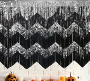 Thickened Wavy Rain Silk Banner Pet Birthday Party Background Wall Decoration Hanging Flower Tassel Graduation