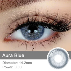 12 Months Contact Lenses Private Labeling Blister Packaging Cheap Most Comfortable Naturally Aura Blue Eye Contact Lens