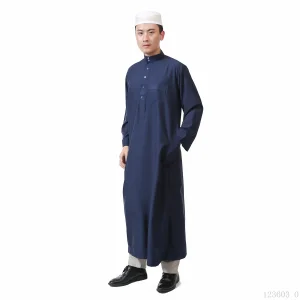 Ramadan Men's White Thobe Islamic Ethnic Clothing for Prayer Anti-Static Choli Arab Traditional Dress