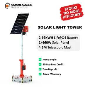 Immediate Shipment Available 2*60W LED Light With IP65 Rating 5-Year Warranty Solar Powered Tower Lights