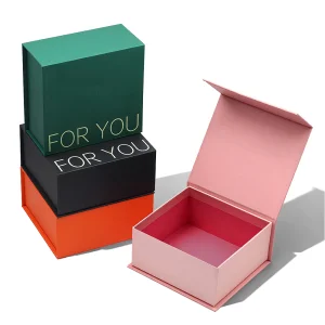 Custom logo Small Book Shape Hard Magnetic Flap Lid Rigid Closure Gift Box