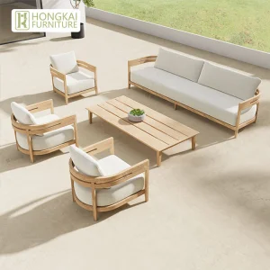 Wholesale Modern Style Teak Wood Sectional Sofa Outdoor Furniture Coffee Table for Patio Garden Furniture
