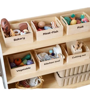 Montessori Wooden Cutting Toy Set Kitchen Game