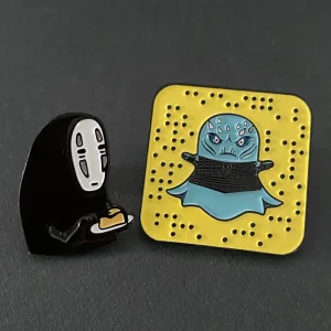 Custom Black Nickel-Plated Anime Enamel Pin Printed Metal Lapel Pin Badge