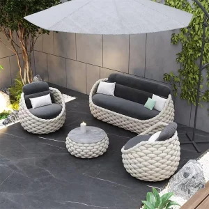 Tg Balcony Garden Luxury Metal Modern Rope Sofa Sets