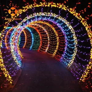 Outdoor 3D Light Tunnel Caterpillar Christmas Light Driveway for Commercial Winter Garden Light Show