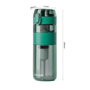 Reusable Insulated Filtered Water Bottle Built-in Straw, BPA Free Plastic, Perfect for Hiking &amp; Gym