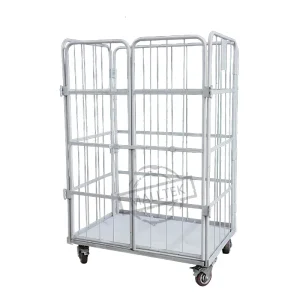 Industrial Transport Folding Nestable Metal Storage Roll Container Cart