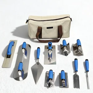 10pcs Stainless Steel Masonry Hand Tool Set with Brick Cutter &amp; Corner Trowel for DIY Bricklaying &amp; Construction