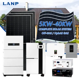 10KW Hybrid Off Grid Complete Solar Energy System Kit 5KW 20KW 30KW 40KW Home Solar Panels Power System Set Battery Inverter