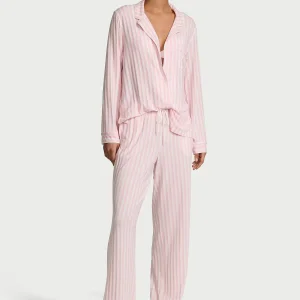 Stripe Print Bamboo Pajamas Set