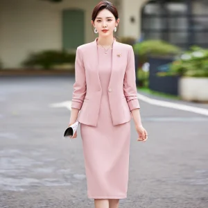 Pink Two Piece Spring Suit