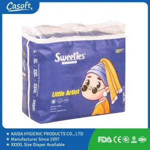Casoft Tela Similar a Plástico Transpirable Tejido No Tejido Alta Absorción Superficie Seca Súper Fina Viejos Niños Fabricante Pañal para Bebés Pantalones Deslizables