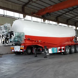 30/40/50/60cbm 2/3 Axle Bulk Cement/Fly Ash/Flour/Powder Material Transport V Shape Aluminum Alloy Tanker Semi Trailer with Engine Air Compressor