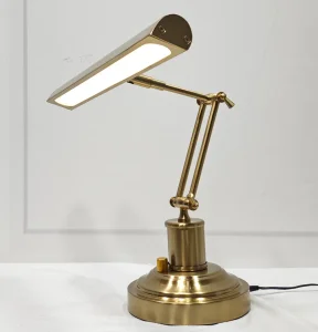 Traditional Antique Upright Piano Lamp LED Desk Reading Lamp Adjustable Banker Lamp in Polished Brass Finish
