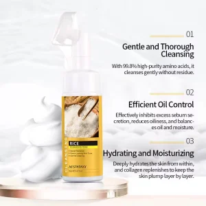 Limpeza Facial de Leite OEM ODM com Ácido Hialurônico Infundido, Espuma Hidratante de Limpeza Profunda para Limpeza de Poros do Rosto