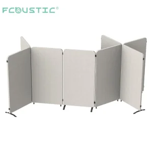 Fabric Wrapped Free Standing Polyester Acoustic Folding Screens Room Dividers Privacy Panel