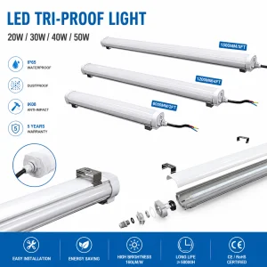 ROHS Certified 1200mm LED Tube 4ft 1.2m Tri-proof PC Waterproof IP66
